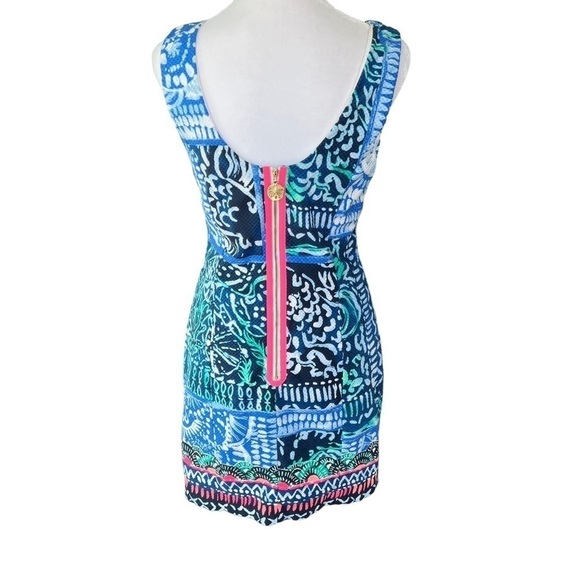 Lilly Pulitzer - Mila Stretch Shift Dress Rounded Back Seashell Charm Sz 2 - Picture 6 of 11